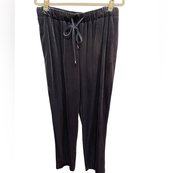 Nine West - grey / silver velvet pull on pants - soft and flowy- size Large - Picture 1 of 5